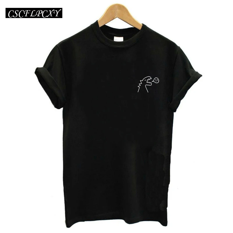 Модная футболка с надписью "good Vibes Only", черная хлопковая Милая дышащая повседневная женская футболка, Harajuku, свободные кавайные Топы - Цвет: 0063