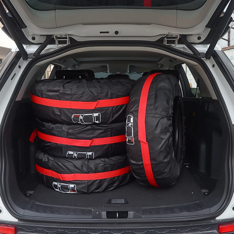 

4Pcs/Lot Car Spare Tire Cover Case Polyester Auto Wheel Tires Storage Bags Vehicle Tyre Accessories Dust-proof Protector
