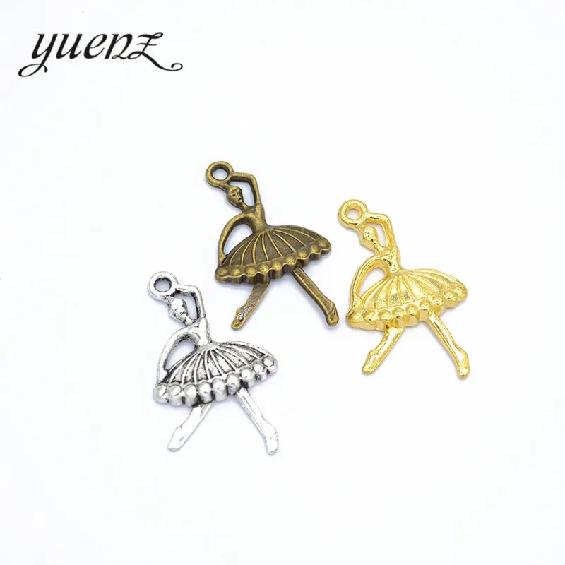 

YuenZ 10pcs Dancer Charms Antique Silver Bronze Gold Color Metal Pendant For Jewelry Making Necklace DIY Crafts 36*21mm I167