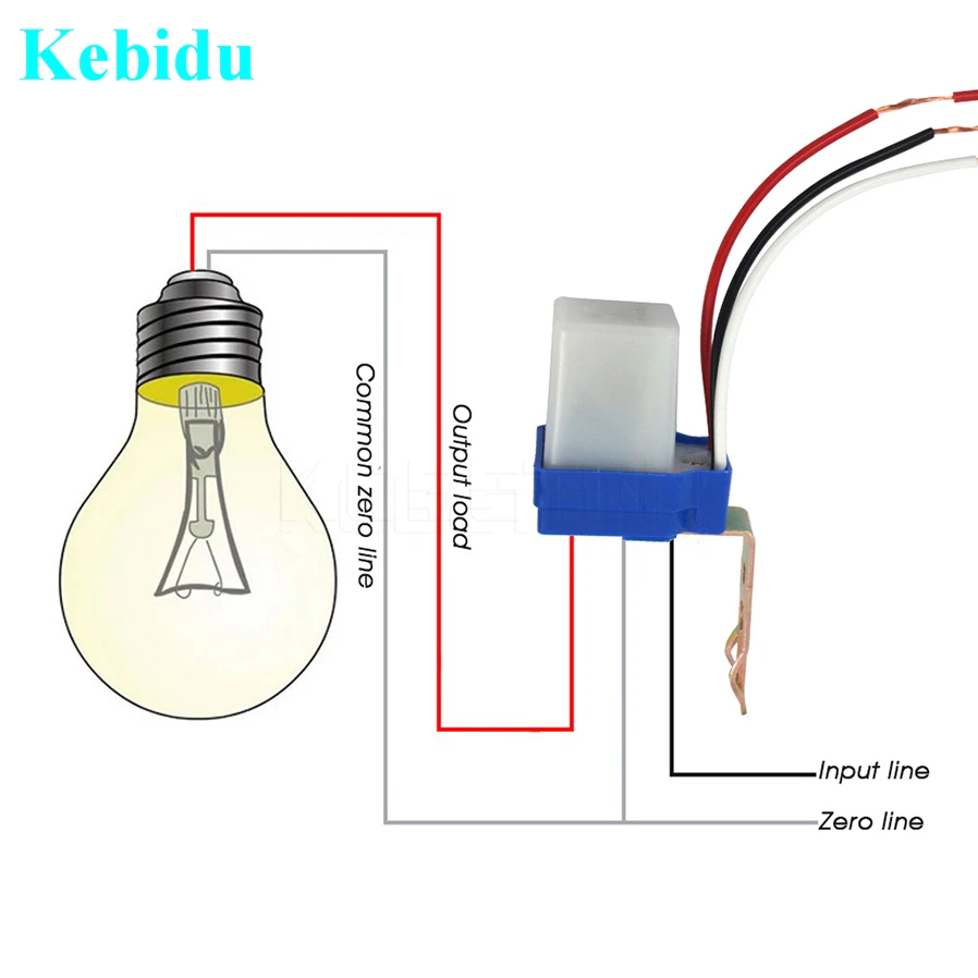 

Kebidu Automatic Auto On Off 110V 220V DC AC 12V 50-60Hz 10A Sensor Switch Photocell Street Light Switch Control Photoswitch