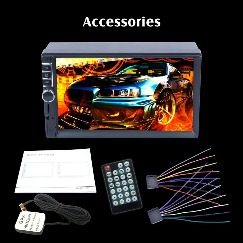 

Quad Core 7" Autoradio Doppel 2 Din Android 7.1 3G WIFI GPS FM Bluetooth MP5 Player Car Radio Stereo + Camera Kamera