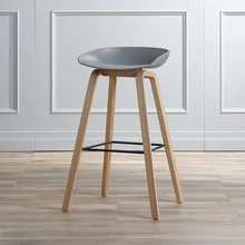 Современный и контрактный дизайн твердой древесины PP барный стул Северный ветер моды Творческая личность счетчик стул