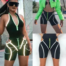 Сексуальные женские спортивные с высокой талией светоотражающие шорты для активного отдыха спортивные, для тренажерного зала тренировки Фитнеса Йоги Леггинсы спортивные дышащие