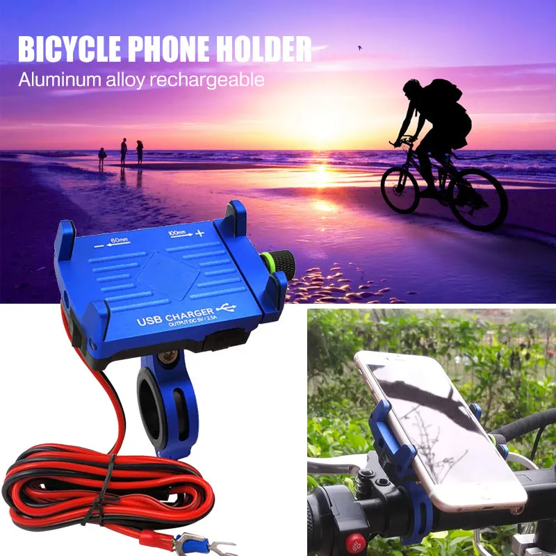 

Aluminum Alloy 3 Color Cycling Tools Outdoor Navigation Bracket Bicycle Phone Holder Durable Movement Bicycle Handbar Clip