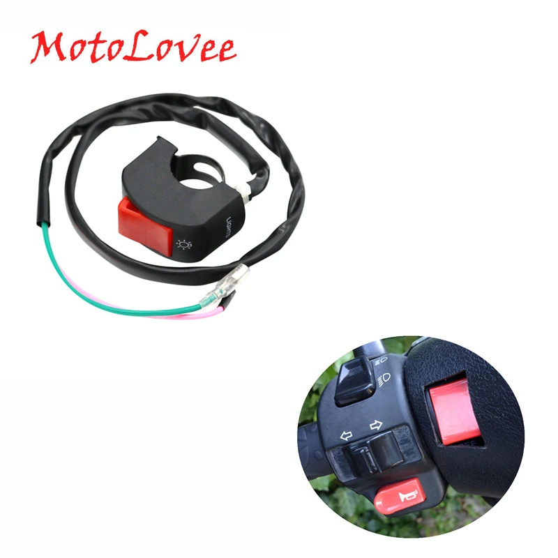 MotoLovee ON/OFF Connector Push Button Motorcycle Switch Handlebar ...