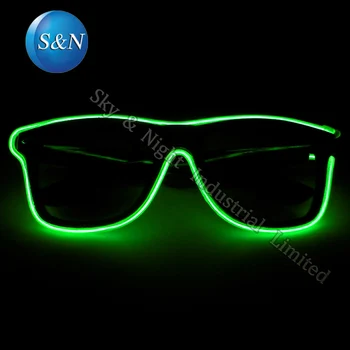 

5pc/Pack Hot sale El Wire Neon LED Light Glasses Shutter Shaped Fashion Eyewear For Rave Parties Costume