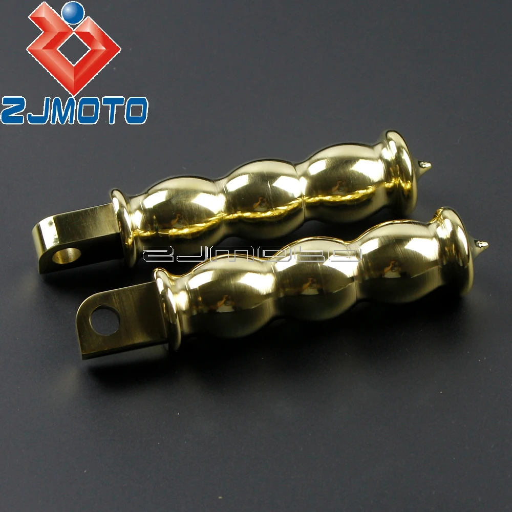Motorcycle Solid Brass Foot peg Footrests For Harley Cafe Racer Bobber