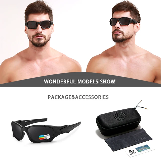 KDEAM-gafas de sol polarizadas para deportes al aire libre para hombre y mujer, lentes resistentes al estrés con marco de corte curvo, KD0623 - Imagen 5