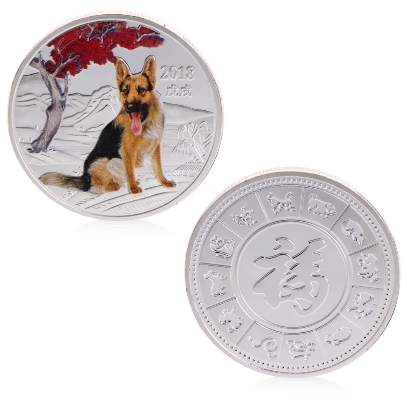 Dog New Year Police Dogs Commemorative Coin Gift Souvenir Decoration Golden Silver Puppy