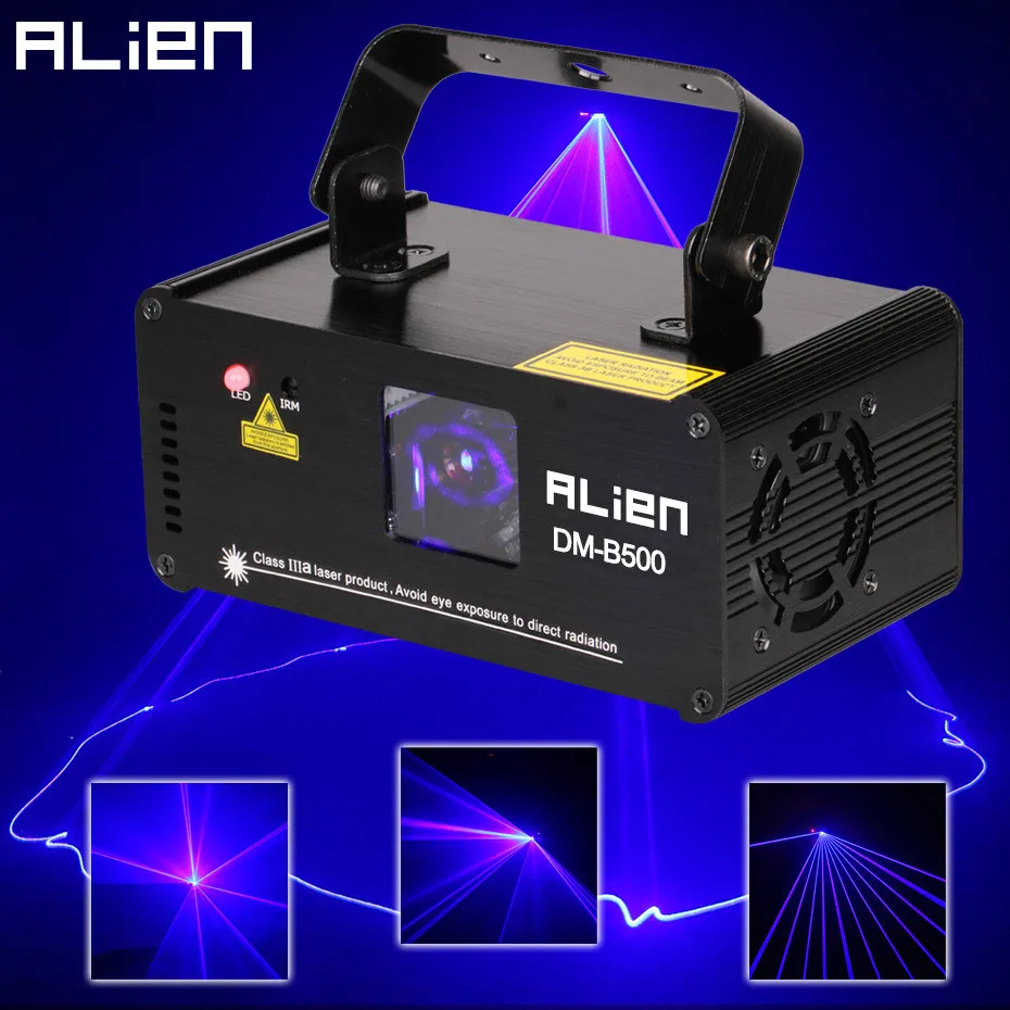 Efeito de Iluminação de Palco Show de Luz Alienígena Dmx512 500 mw Azul dj Projetor Laser Scanner Disco Party Bar Casa Natal Remoto Luzes