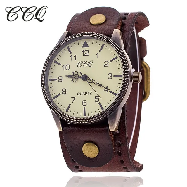 CCQ Vintage Cow Leather Bracelet Watch High Quality Antique Women Wrist Watch Lu CCQ Vintage Cow Leather Bracelet Watch High Quality Antique Women Wrist Watch Lu