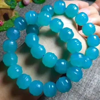 

Natural Crystal Bracelet Amazonite From Mozambique Gemstone 14-13mm AAA Free Shipping