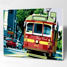 Безрамное изображение деревенский город DIY картина по номерам Современная Настенная живопись ручная роспись маслом на холсте для домашнего декора