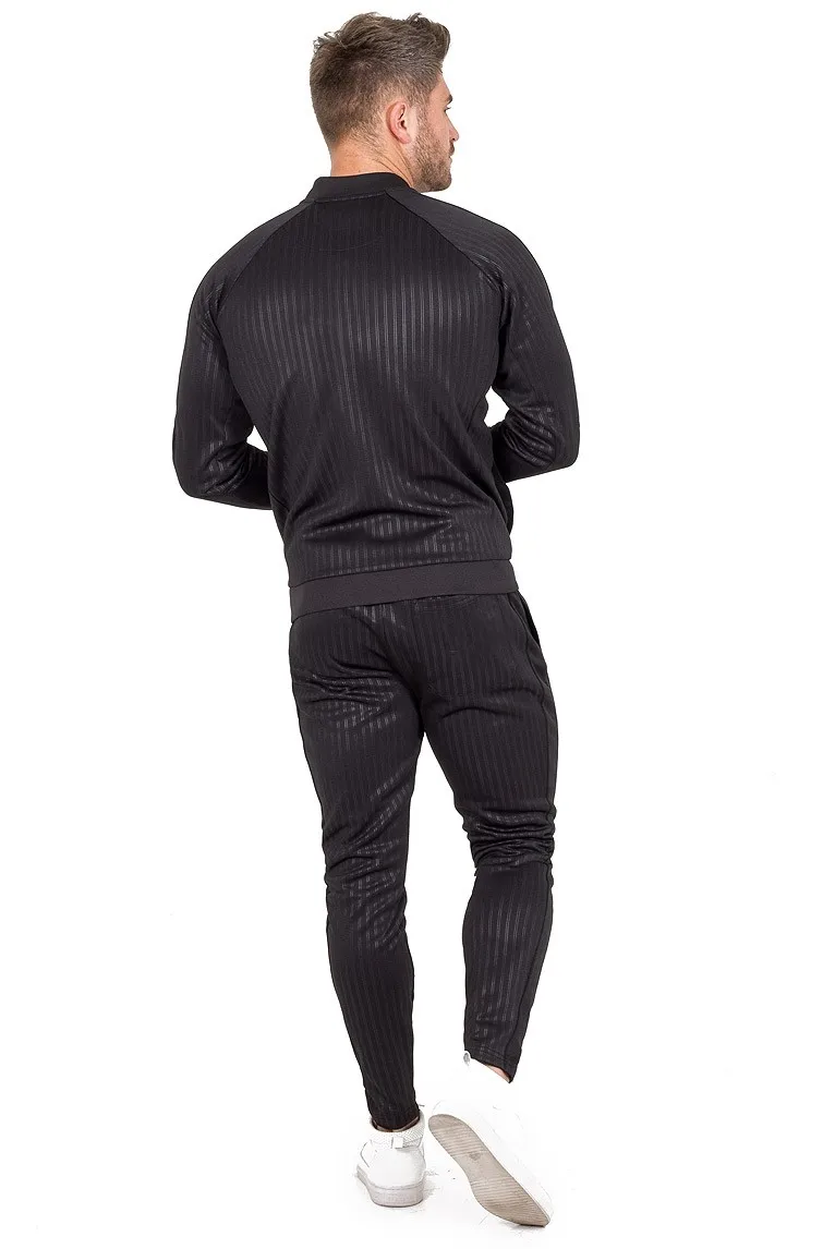 2019 New Men's Spring Striped Tracksuit Set Male Sweatshirt Sweatpants Multi-pocket Fashion Trousers High Street Jackets Sets