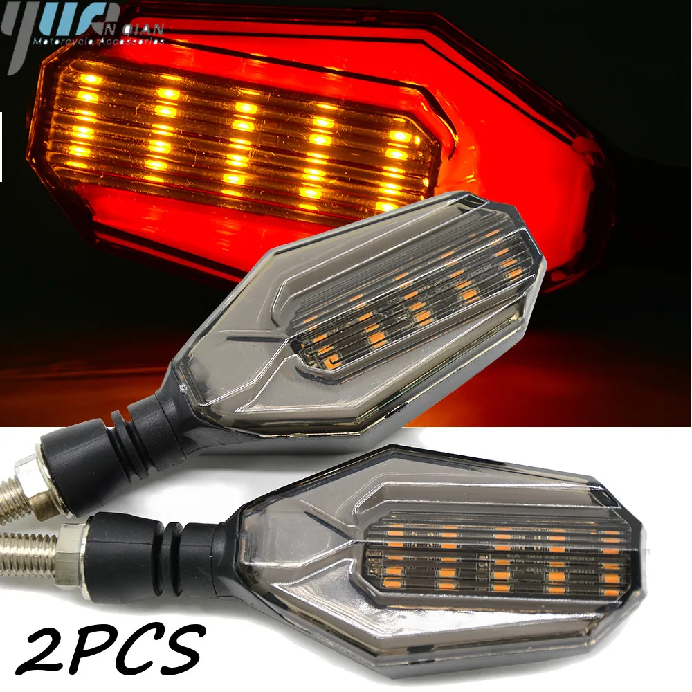 

2 pcs 30 LEDS Motorcycle Turn Signal Light Flexible Turn Signals Indicators Universal Blinkers Flashers FOR DUCATI For Kawasaki