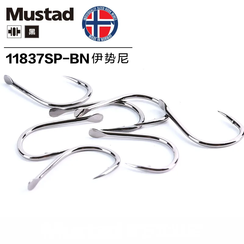 Аутентичные MUSTAD ISEAMA крючки 11837# рыболовный крючок из высокоуглеродистой колючей норвежский крючок MUSTAD Рыбалка снасти Pesca 5 упаковок/партия