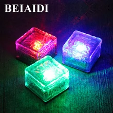BEIAIDI 3 шт. солнечное садовое освещение под землей кирпич лампа-камень Водонепроницаемый IP68 солнцезащитное стекло кирпич похоронены освещение проходов настенная лампа