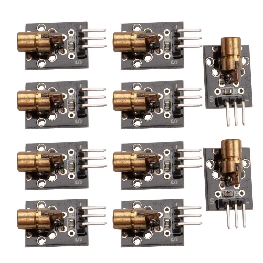 

KY-008 650nm 5V Red Laser Sensor 6mm 5mW Transmitter Module Dot Diode Copper Head For Arduino UNO MEGA 2560