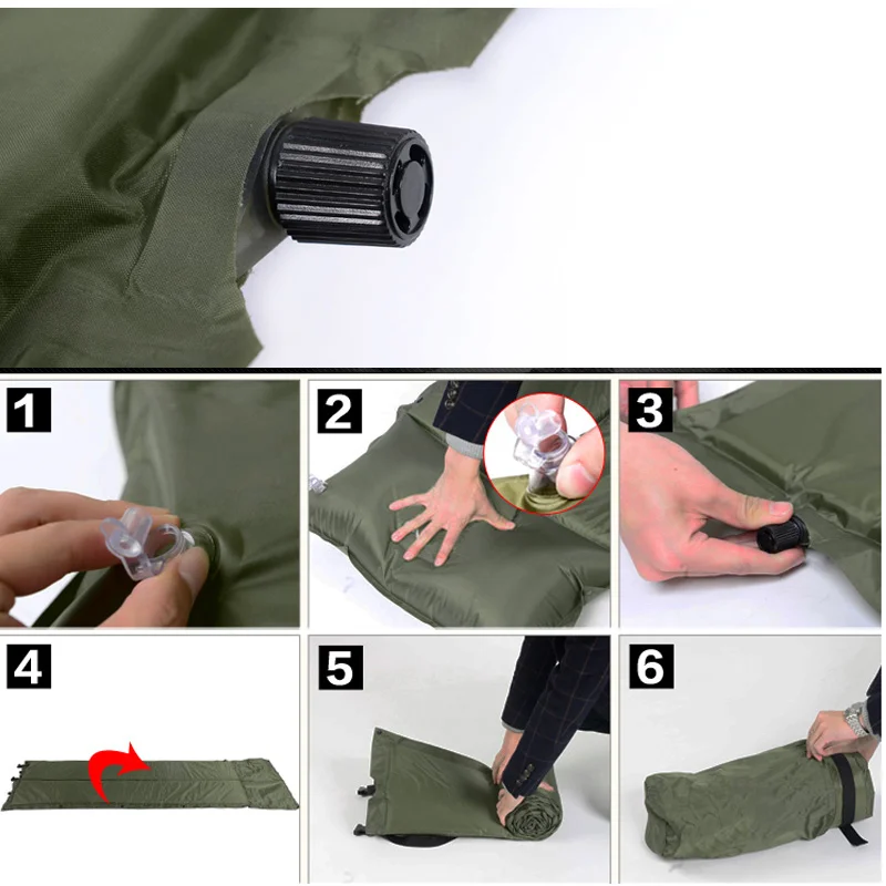 Automáticas do Coxim da Almofada Bolsas de Dormir e Esteiras o Coxim Barracas Exteriores Infláveis Engrossado Único Acampamento Pode Ser Emendado 12 coxim engrossado único acampamento pode ser emendado