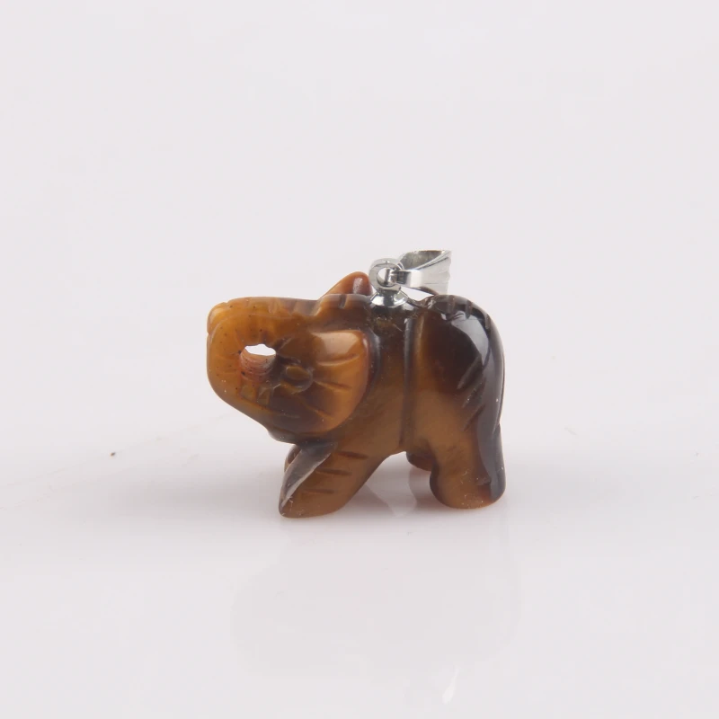 

Natural stone crystal Tiger's eye pendants cute elephant good lucky pendants for making Jewelry necklaces