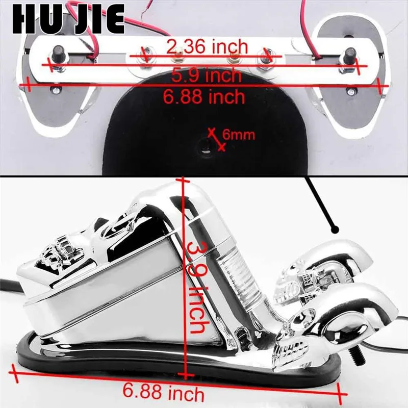 Универсальный Мотоцикл Череп сигнала поворота Стоп-сигнал задний фонарь для всех модели для Harley серебро