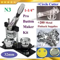 NIEUWE Pro N3 1-1/4 ": 32mm Kenteken Maker Machine Verstelbare Cirkelfrees 200 Sets van Metal Speld Levert