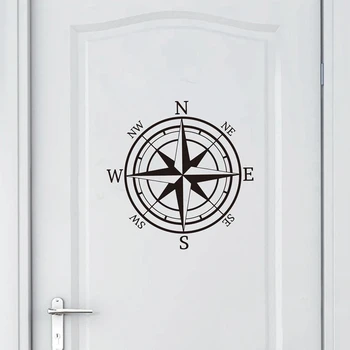 Bussola nautica Adesivo da parete Bussola Rosa Navigare Adesivo in vinile Natura Arte Nave Oceano Mare Decorazione da parete