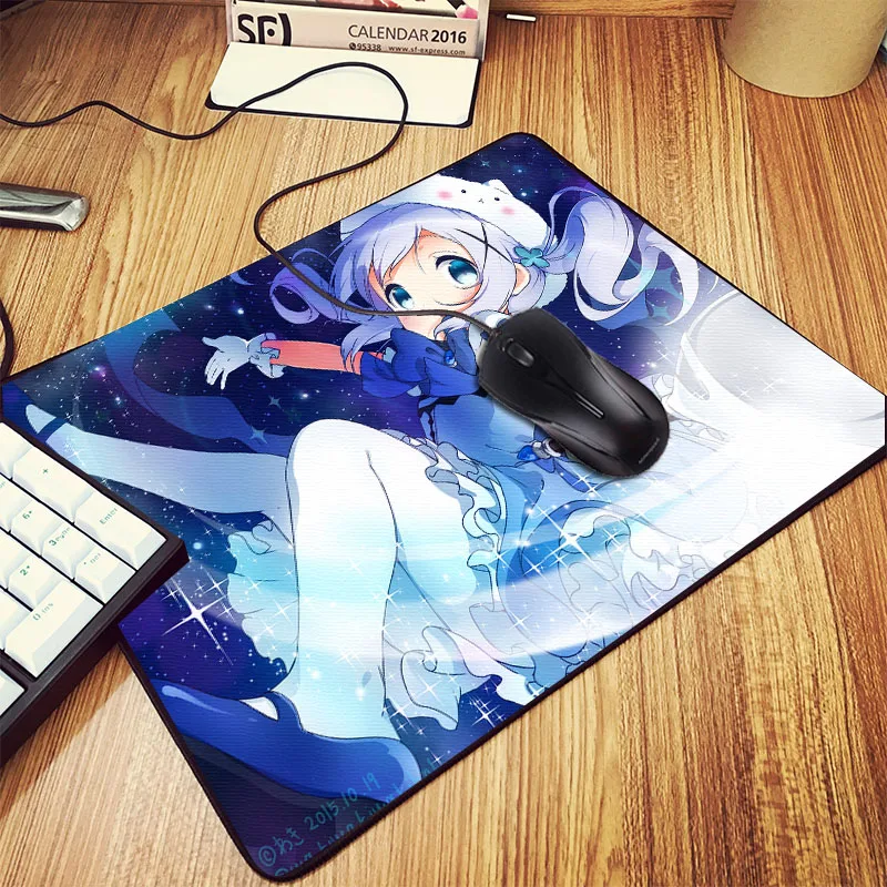 

Mairuige So Cute Anime Girls Kid Kafuu Chino Pattern mousepad Is The Order A Rabbit As Gift for Anime Friend Pc Computer Mats