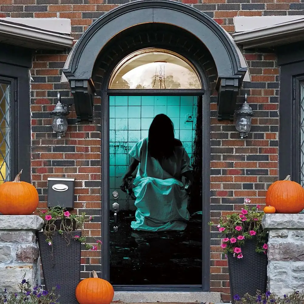 

Halloween Haunted House Decorative Window Door Cover Sticker Zombie Hand 78X30 Inch Halloween Decoration Horror Wall Sticker 4