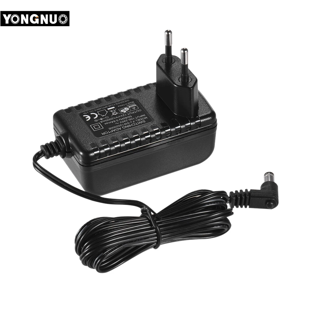 Адаптер питания YONGNUO 12 В 2 А зарядное устройство для YN300III YN216 YN1410 YN300Air и т. д.