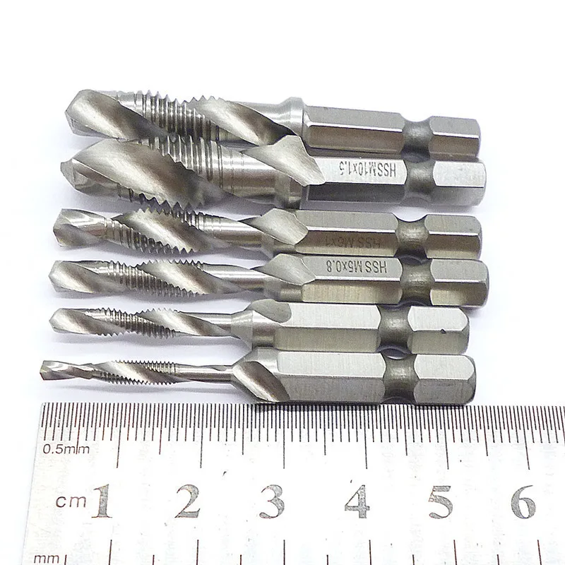 1/4 ''шестигранный HSS высокоскоростной стальной Резьбовой спиральный винт M3 M4 M5