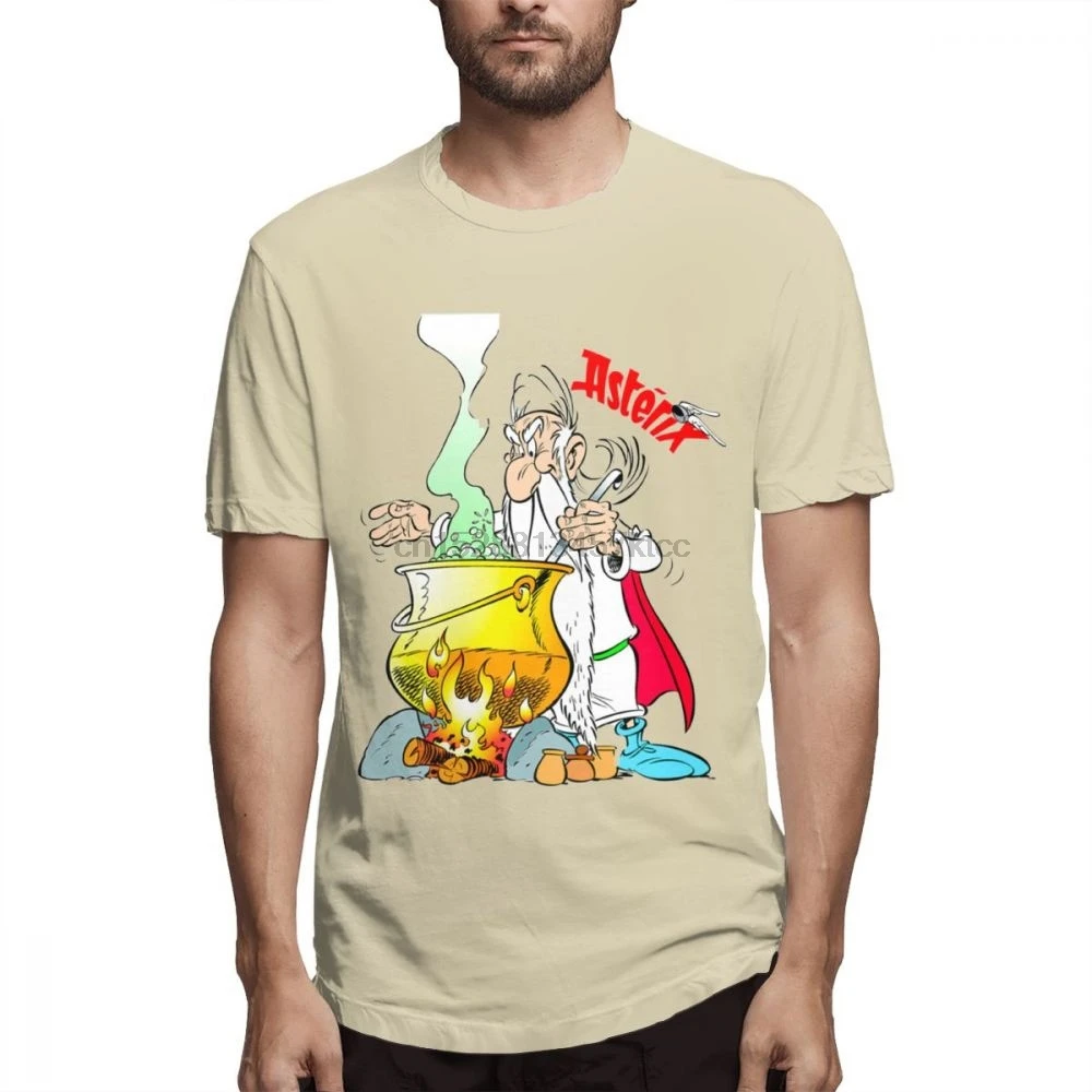 Футболка Asterix And Obelix с короткими рукавами мужская круглым вырезом Забавный Топ 100%