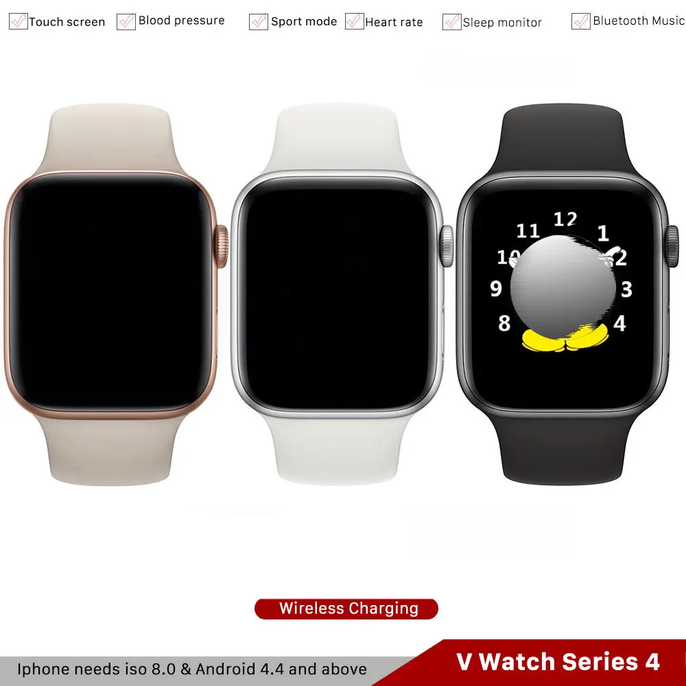 Buy W54 1.54 inch IPS Wireless Charging Smart Watch Cardiac Frequency Monitor Bluetooth Control Tracer Intelligent for Android Ios