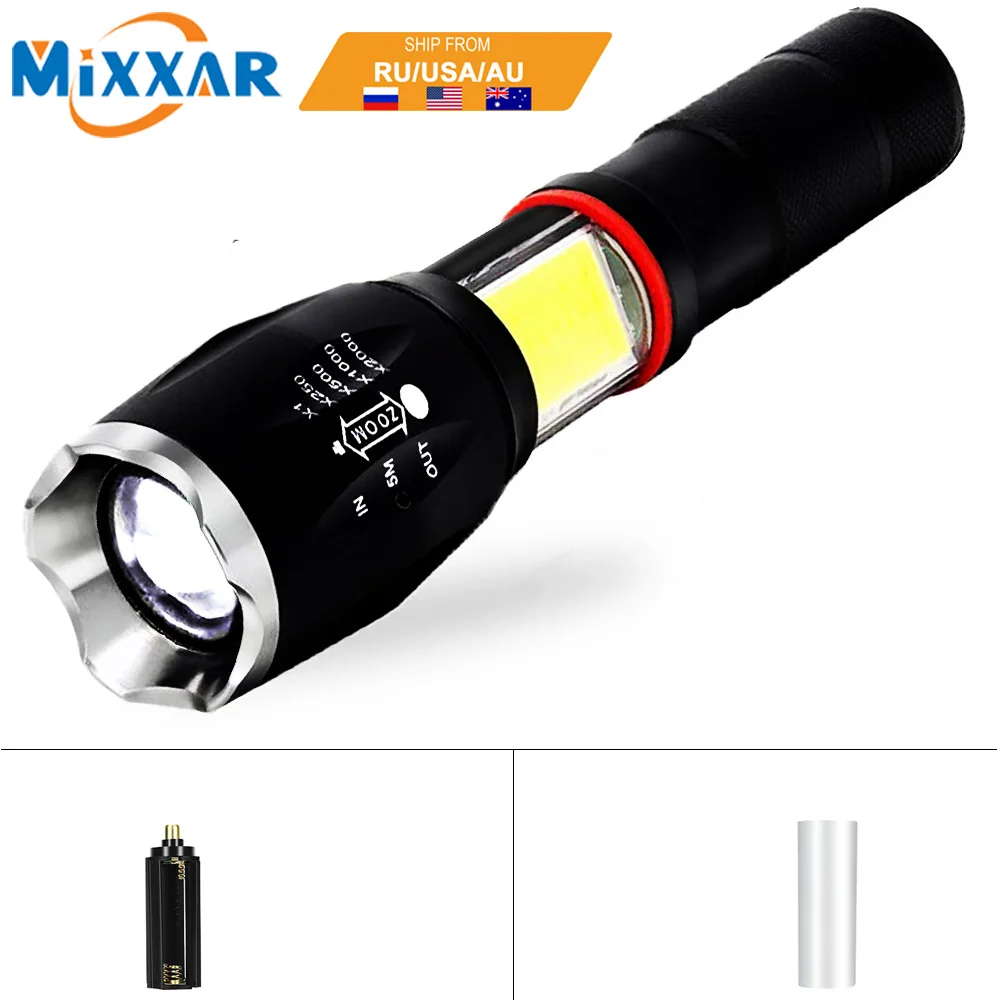 ZK20 Dropshipping LED Flashlight 8000 Lumens COB Lantern Flashlight