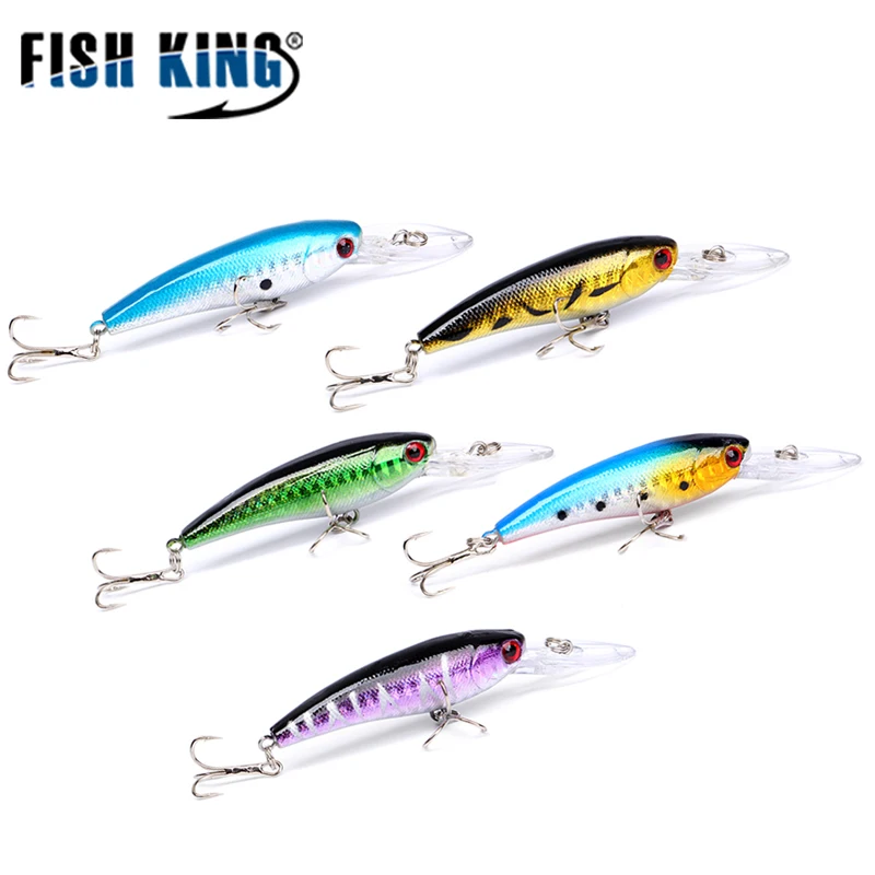 FISHKING 5 шт. набор рыболовной приманки черная плавающая приманка на пескаря Isca Crankbait