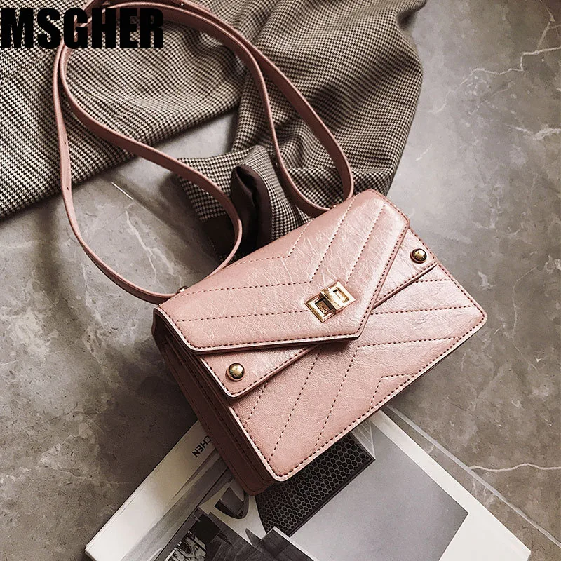 

MSGHER Women Flap Bags Messenger Cross Body Bags for Women 2018 Single Shoulder Package 4colors Fashion Square Bags