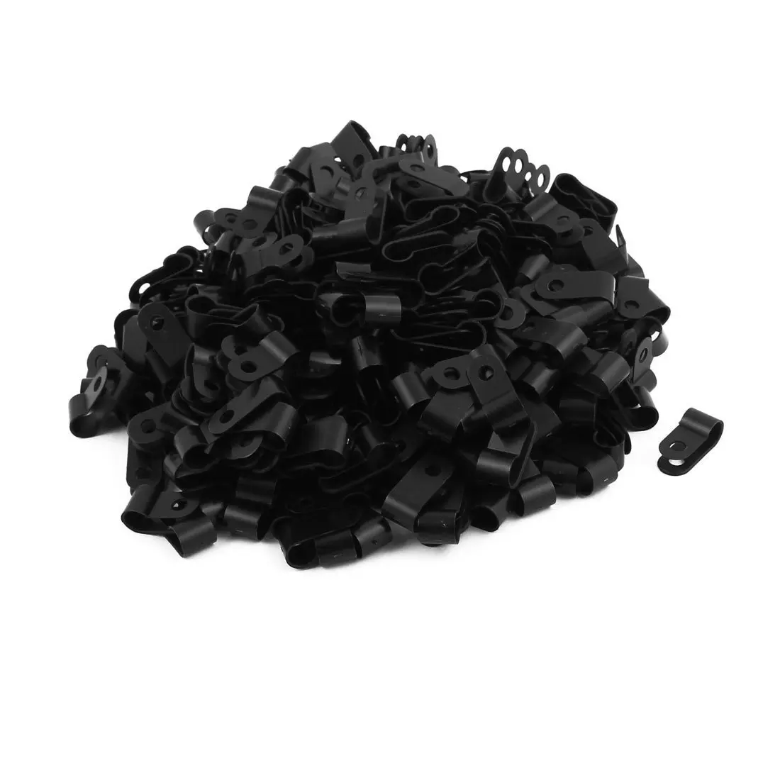 

400Pcs Nylon R Type 1/4 inch 6.4mm Cable Cord Wire Clamp Clip Fastener Black
