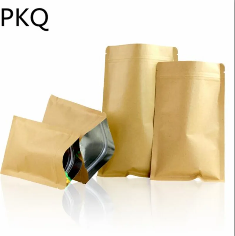 10 шт. 6*8 см) с небольшой платформой дой-Пак из крафт-бумаги сумка на молнии