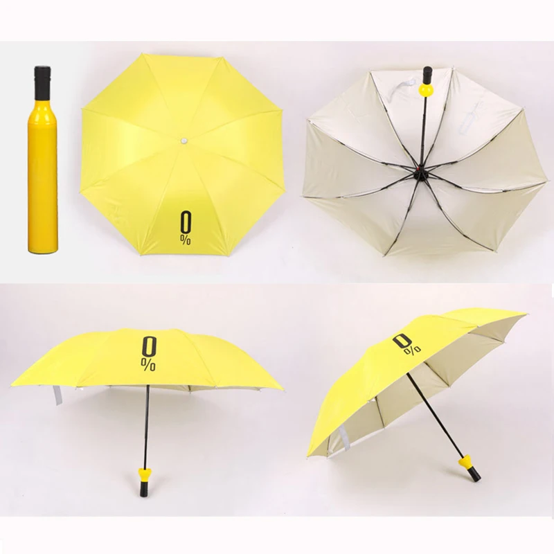 

2019 Creative Wine Bottle Umbrella Rain Women 3 Folding Sun Rain UV Mini Umbrella girl Kids Female umbrellas cute gifts Parasol