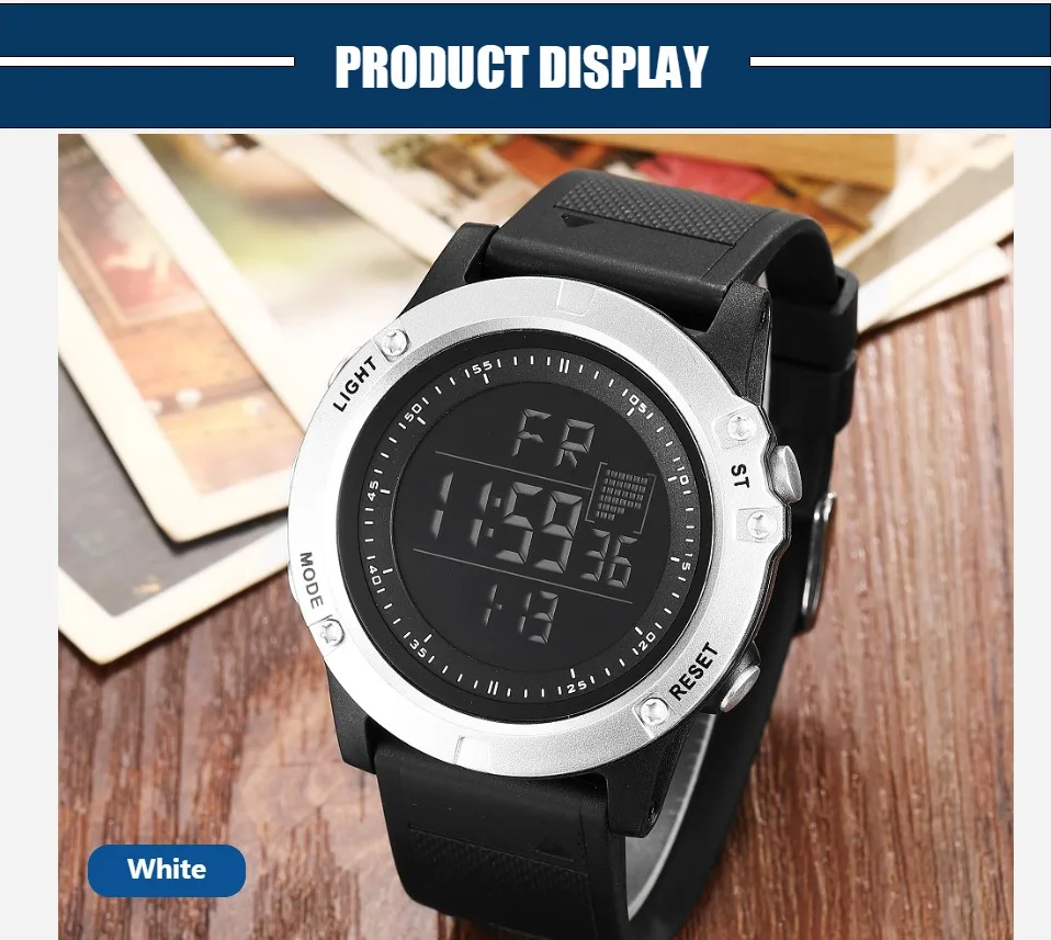 OHSEN цифровой бренд lcd серебряные мужские часы для мальчика reloj hombre 50 м Dive силиконовый ремешок наружные спортивные наручные часы мужские подарки