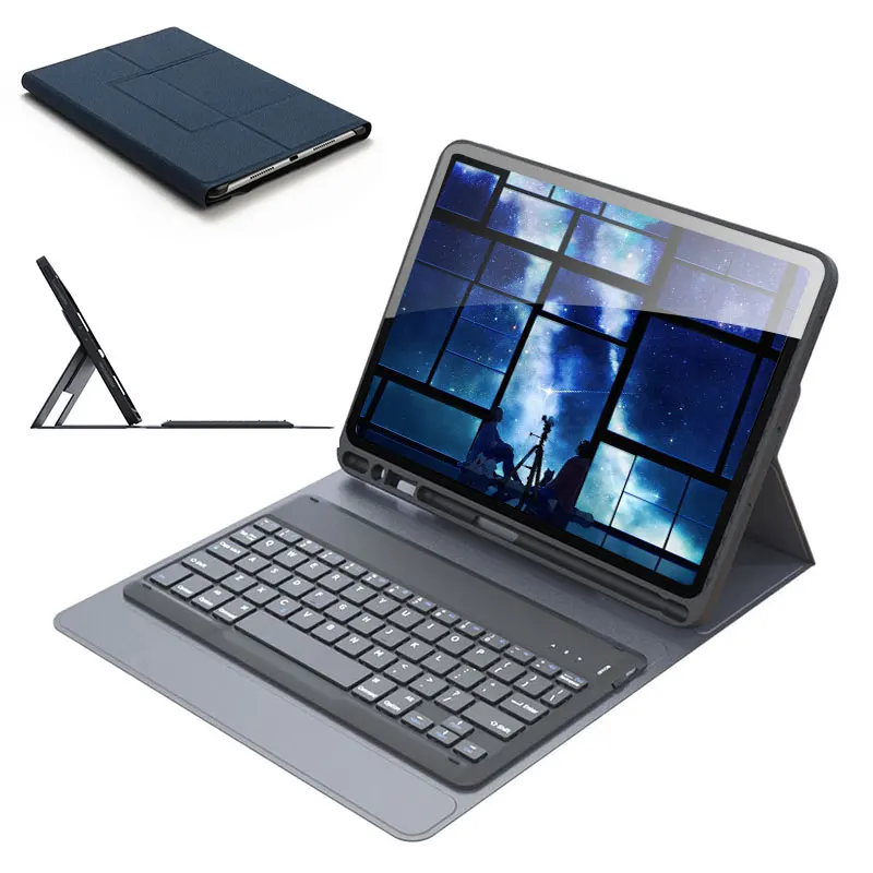 Ultra Thin Portable Removable Bluetooth Keyboard Kickstand Case