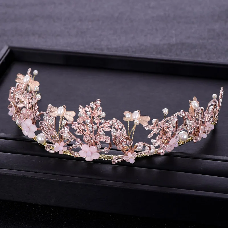 Светло-желтый, золотистый цвет New Golden Headband Wedding Flower Head with Rhinestone Pearl Headband Hair Accessories Bridal Crown Wedding Hair Accessories - Окраска металла: Светло-желтый, золотистый цвет