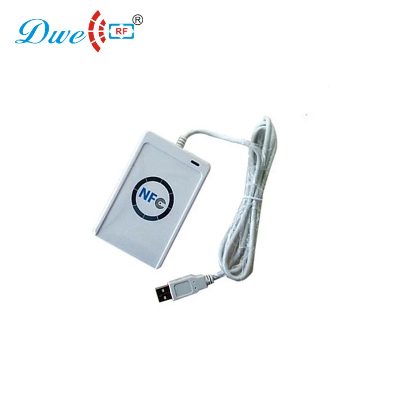 DWE CC RF card readers 13.56mhz smart chip card USB nfc reader compliant support ISO14443A/B/ISO18092 nfc tags