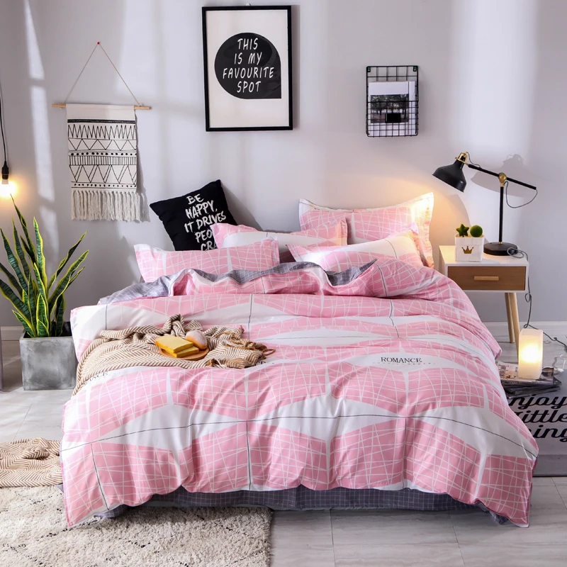 

BEST.WENSD wholesale Quality Bedding set cotton girl Winter bedsheets duvet cover sets pillow cases geometric beddengoed bed set