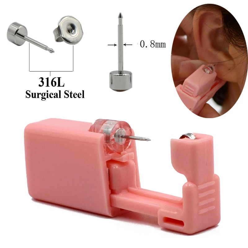 

Disposable Sterile Ear Piercing Unit Cartilage Tragus Helix Piercing Gun Tool Kit Build In Steel Stud Earring Piercing Jewelry