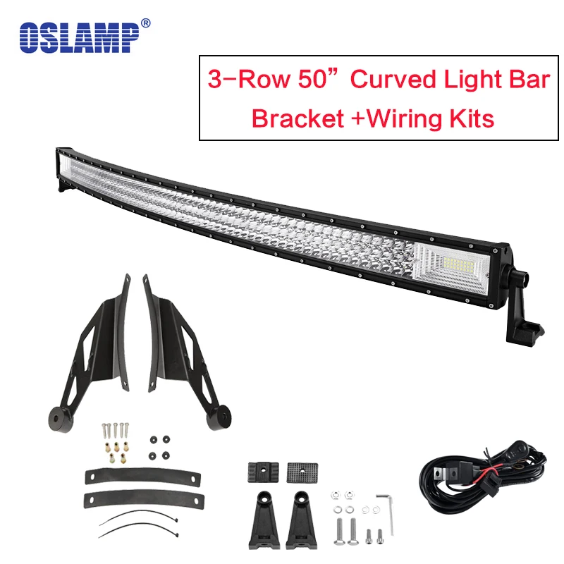Трехрядная изогнутая световая панель Oslamp 50 дюймов 6000K для внедорожников