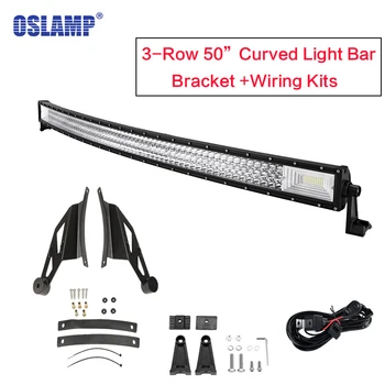 

Oslamp Tri-Row 50" Curved Light Bar 6000K Offroad 4x4 LED Light with Upper Windshield Mounting Brackets for Ford F150 2009