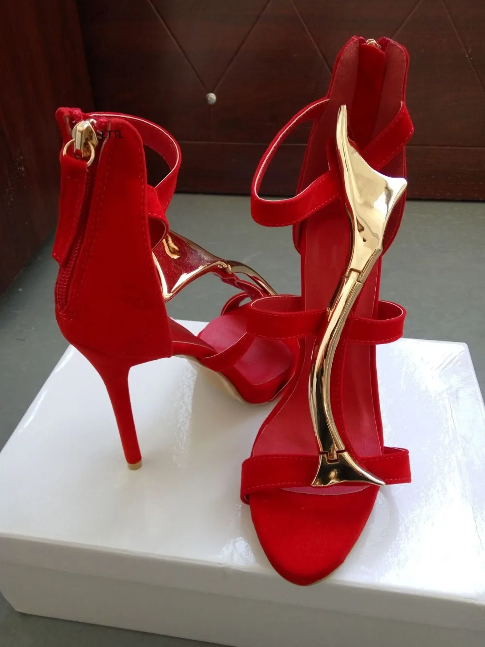 fancy red sandals