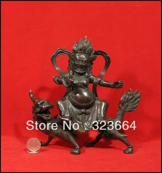 

Tibetan Old Bronze White Jambhala Buddha Statue 8.4"H