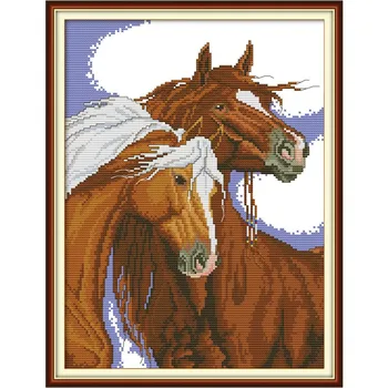 

Chinese Cross Stitch Animal A lion family DIY Counted Cross Stitch Sets Kits For Needlework Embroidery Needles Home Decoration